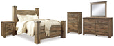 J&M Furniture - Ashley Furniture - Trinell Queen Poster Bed, Dresser, Mirror, Chest and 2 Nightstands - Queen Poster Bed, Dresser, Mirror, Chest and 2 Nightstands - B446B80